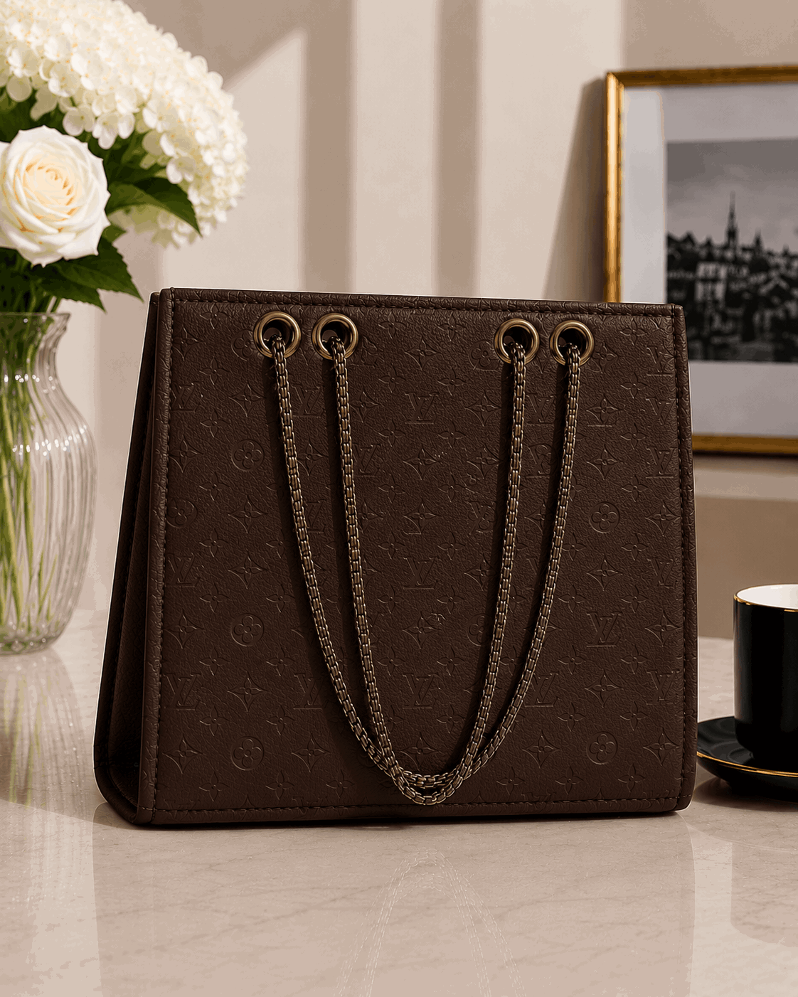 Embossed LV Monogram Tote Bag - Nishat Creative Store
