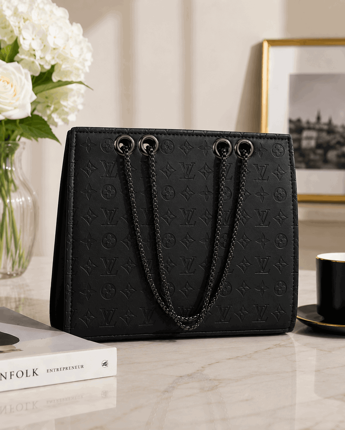 Embossed LV Monogram Tote Bag - Nishat Creative Store