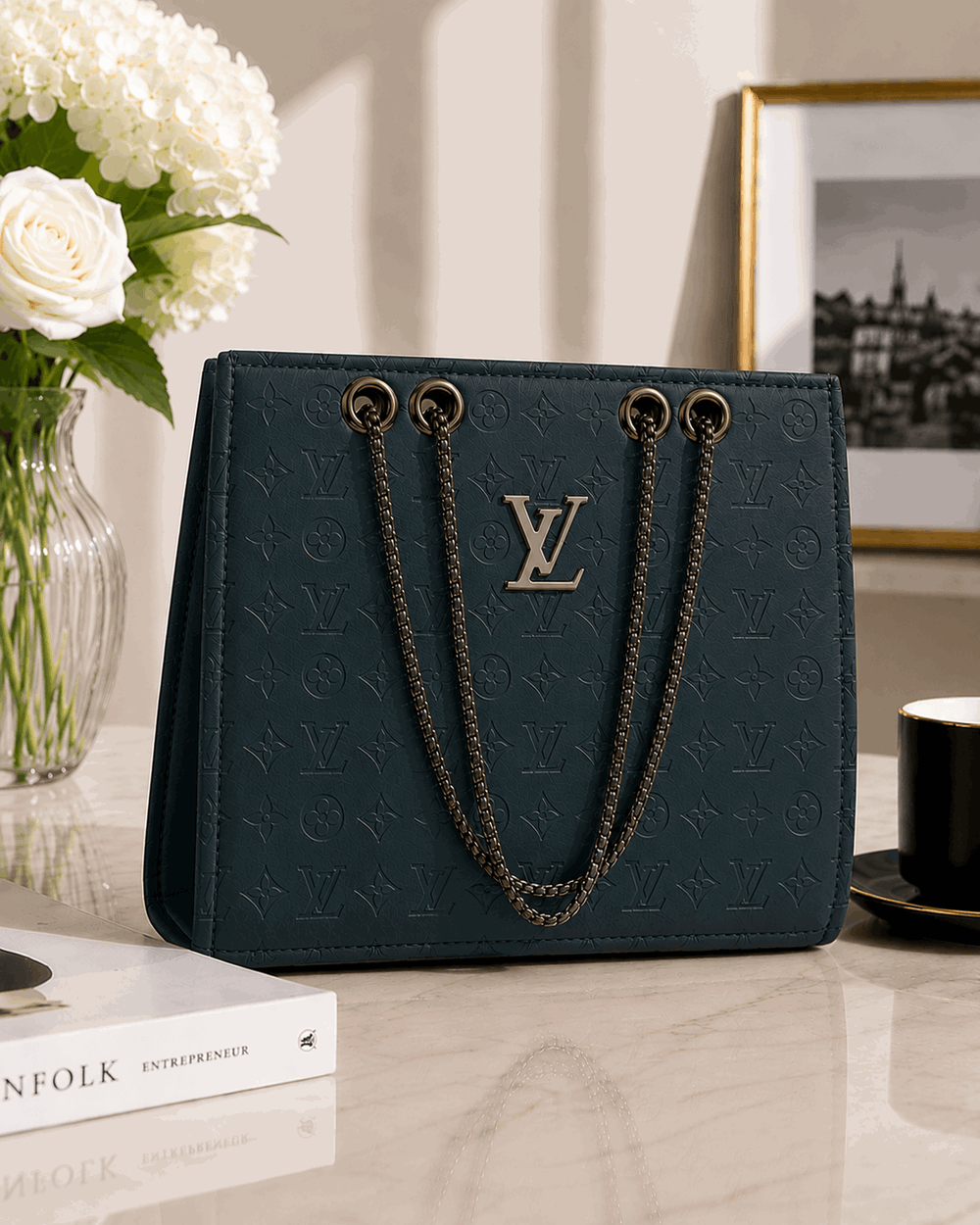 Embossed LV Monogram Tote Bag - Nishat Creative Store