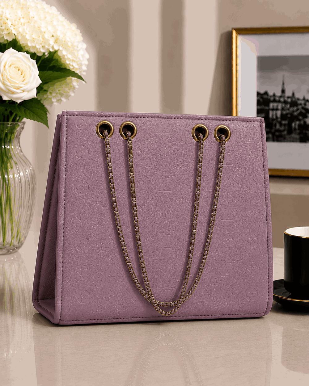 Embossed LV Monogram Tote Bag - Nishat Creative Store