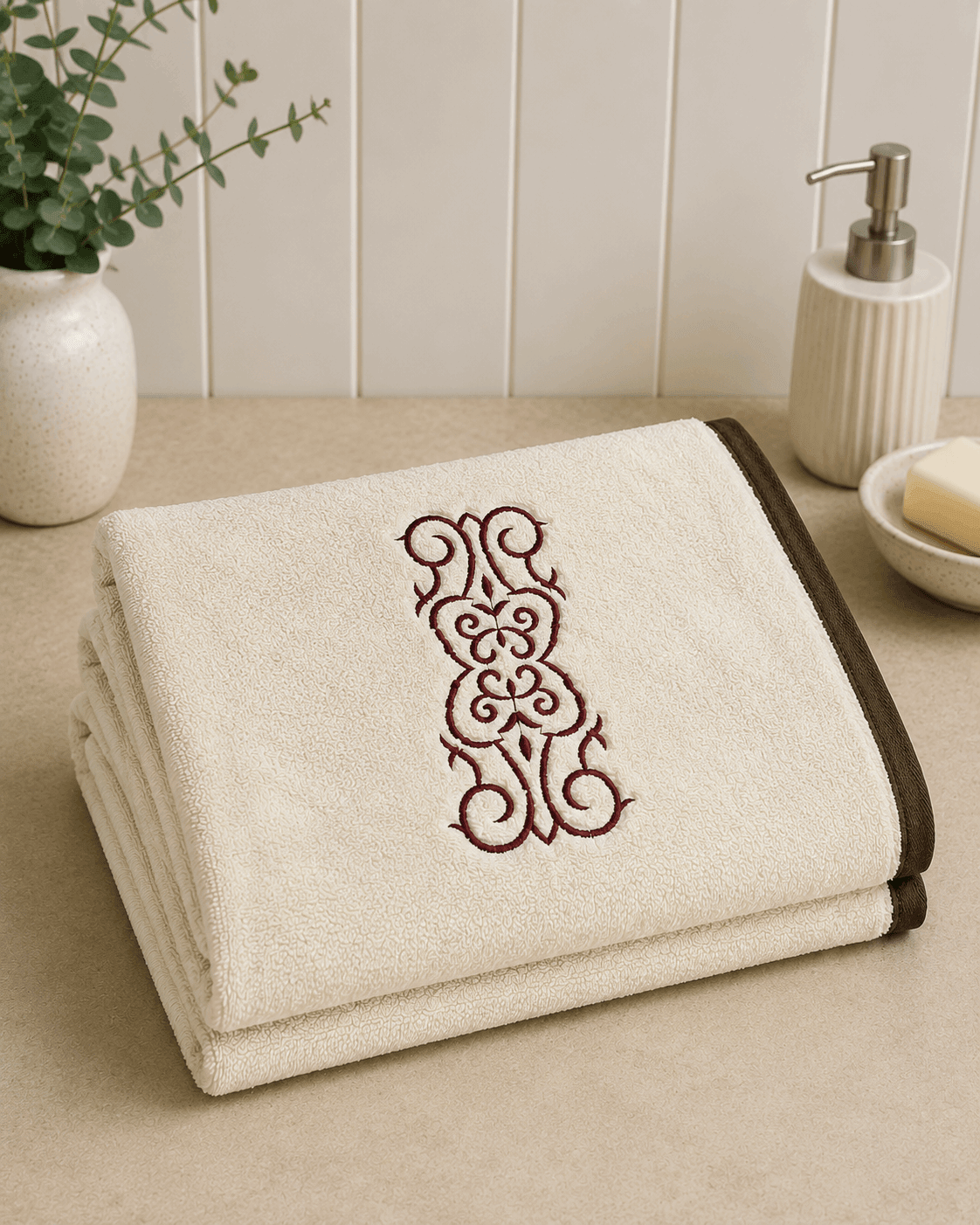 Embroided Cotton Bath Towel - Nishat Creative Store