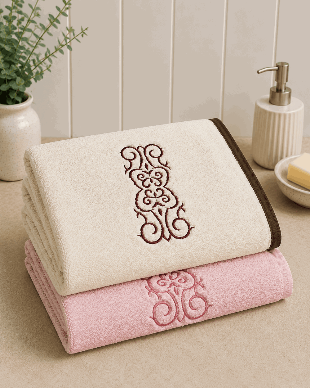 Embroided Cotton Bath Towel - Nishat Creative Store