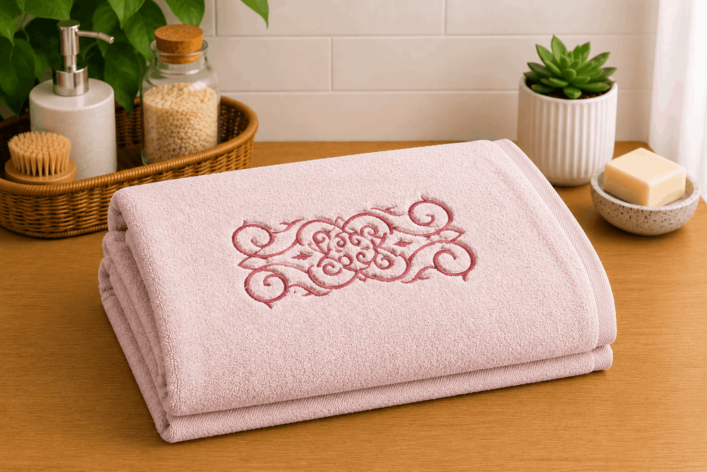 Embroided Cotton Bath Towel - Nishat Creative Store