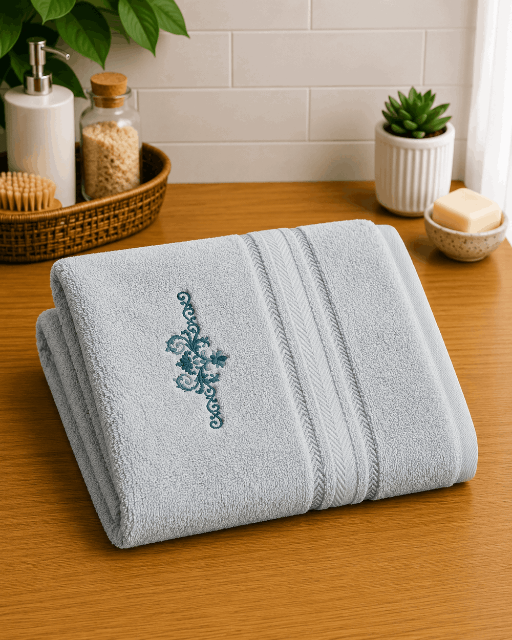 Embroided Nordic Border Hand Towel Set of 2 - Nishat Creative Store