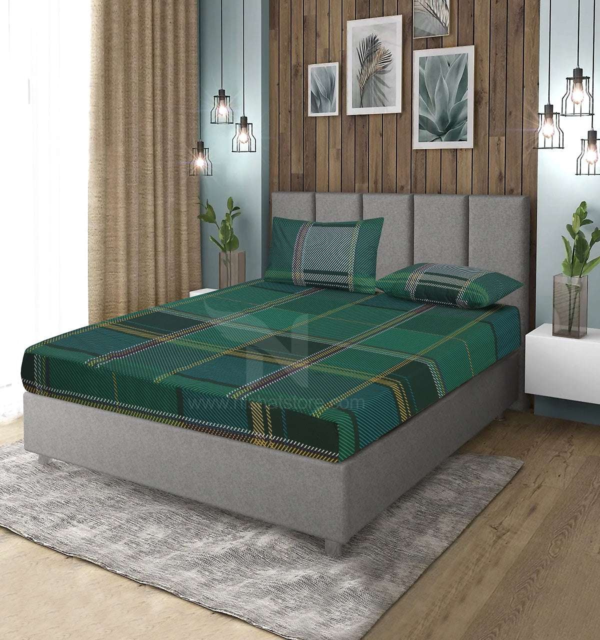 Fitted Double Bed Sheet DS 342 - Nishat Creative Store