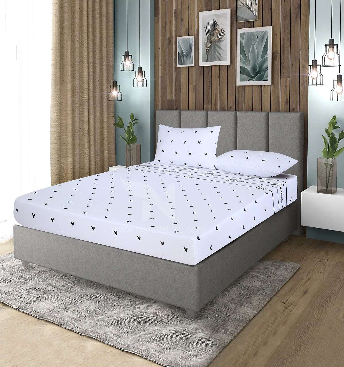 Fitted Double Bed Sheet DS 349 - Nishat Creative Store