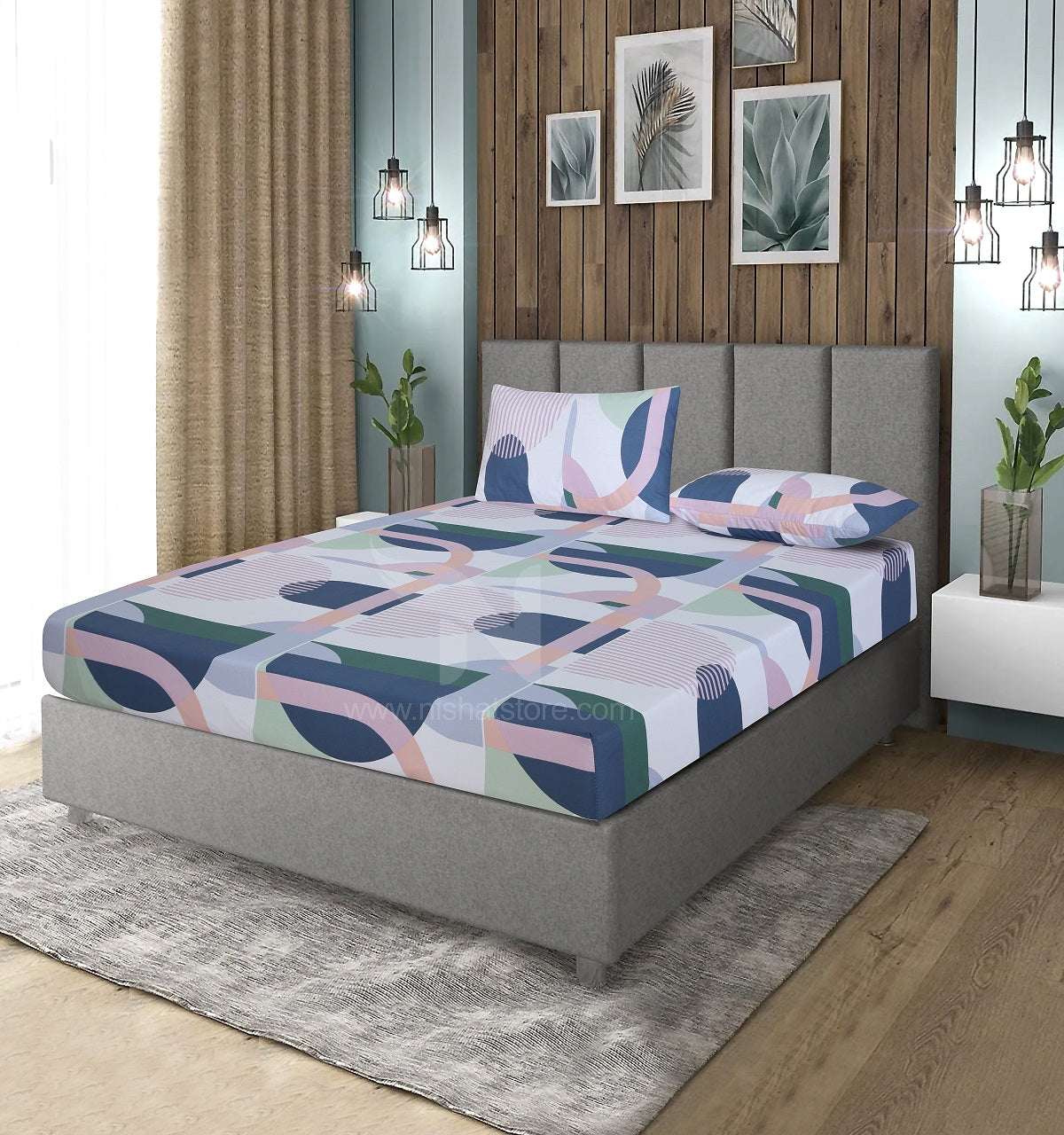 Fitted Double Bed Sheet DS 365 - Nishat Creative Store