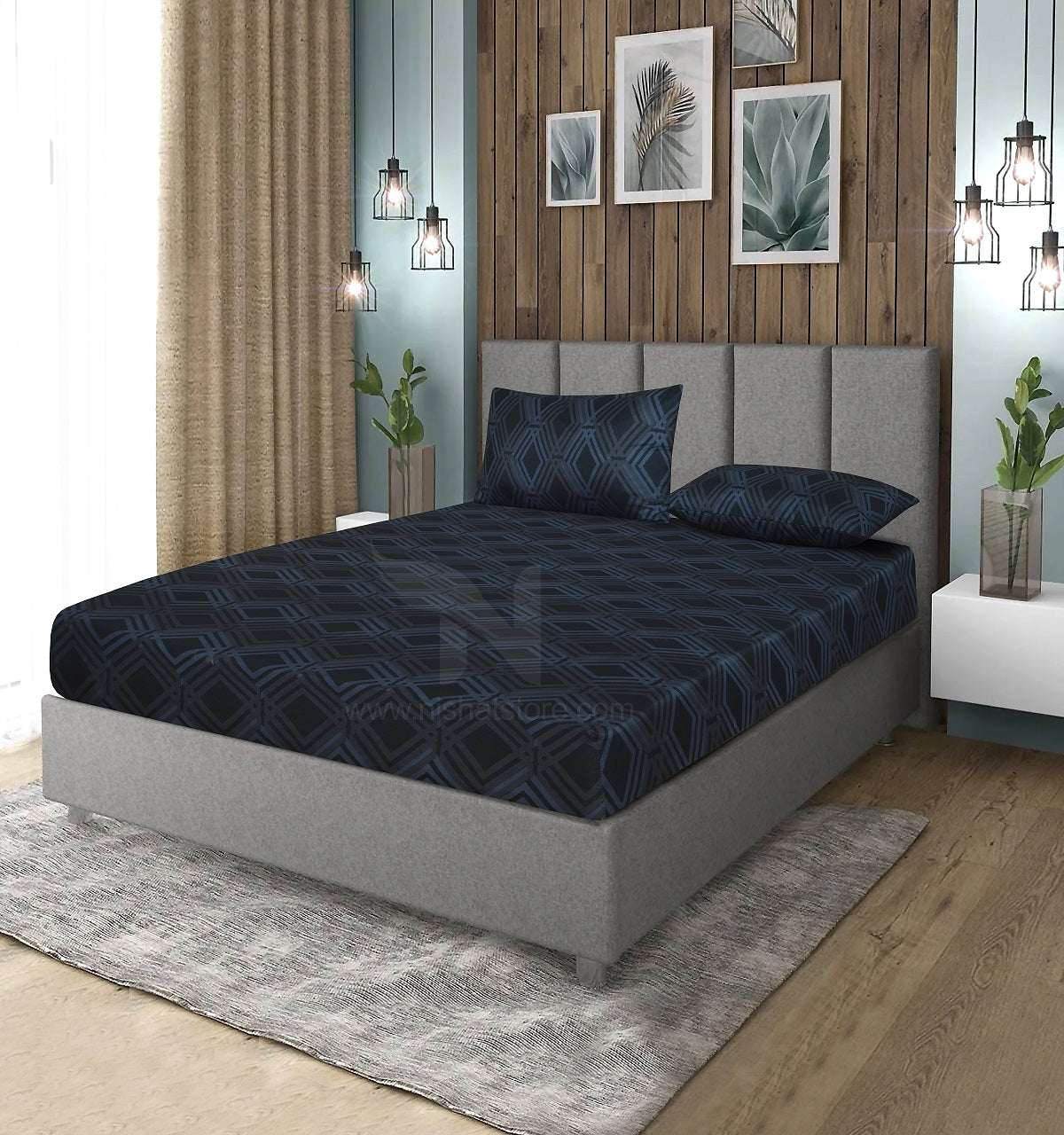 Fitted Double Bed Sheet DS 372 - Nishat Creative Store