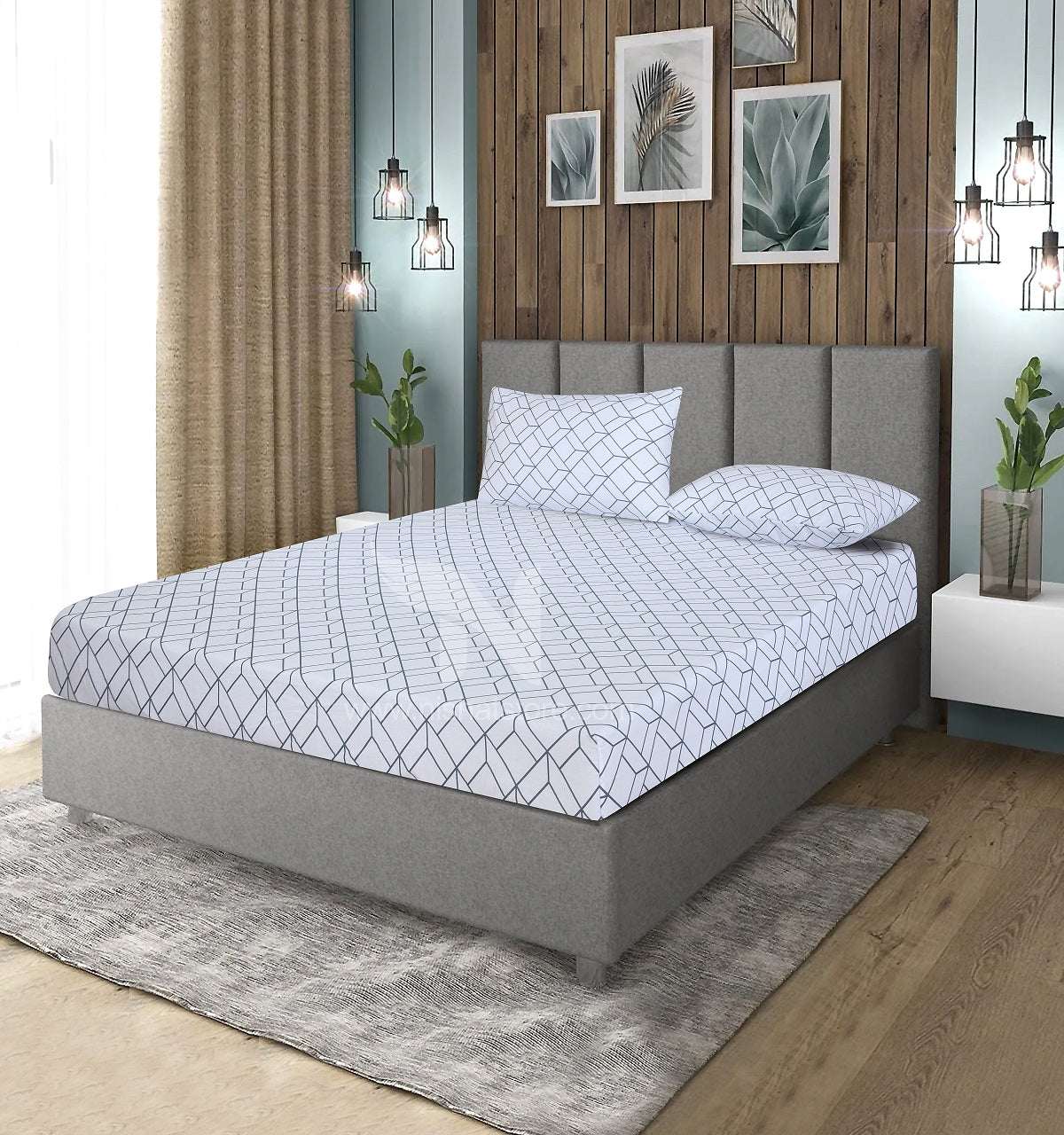 Fitted Double Bed Sheet DS 373 - Nishat Creative Store