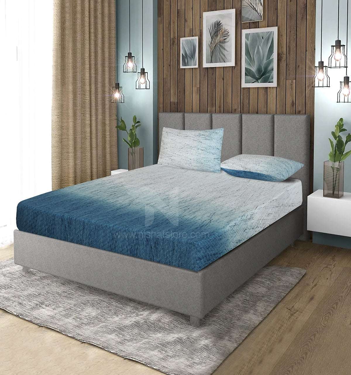Fitted Double Bed Sheet DS 379 - Nishat Creative Store