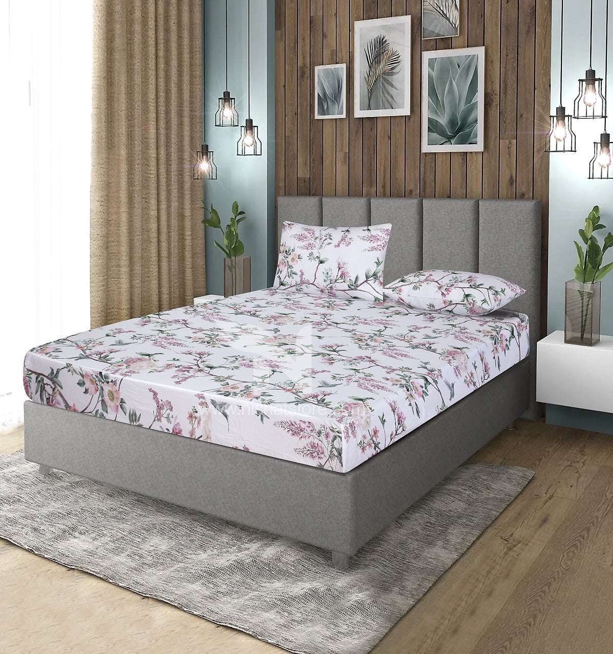 Fitted Double Bed Sheet DS 385 - Nishat Creative Store