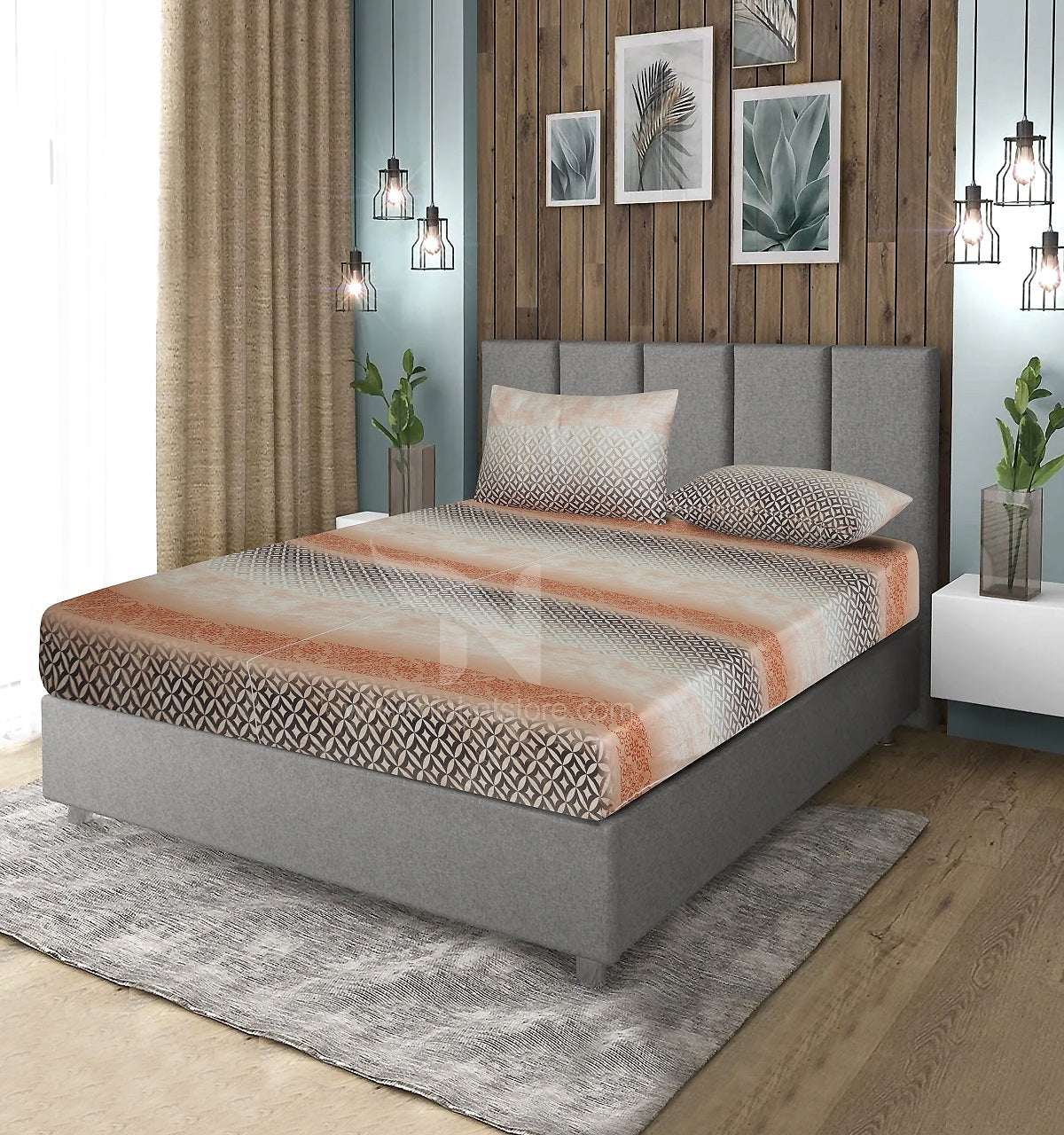 Fitted Double Bed Sheet DS 388 - Nishat Creative Store