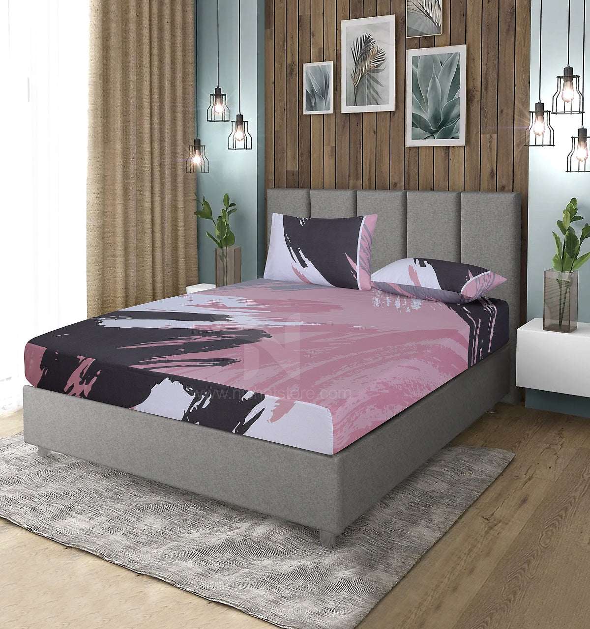 Fitted Double Bed Sheet DS 389 - Nishat Creative Store