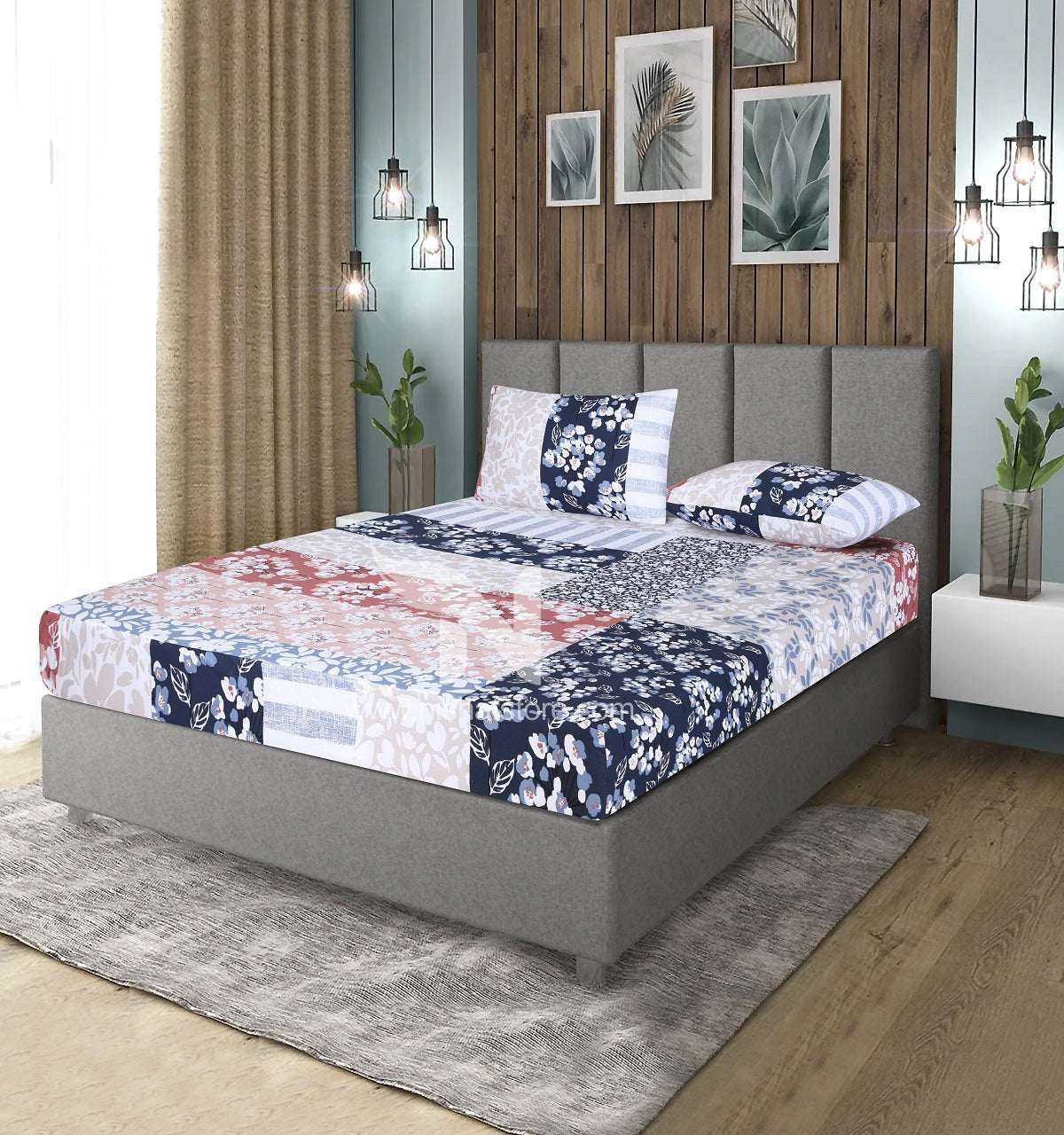 Fitted Double Bed Sheet DS 392 - Nishat Creative Store