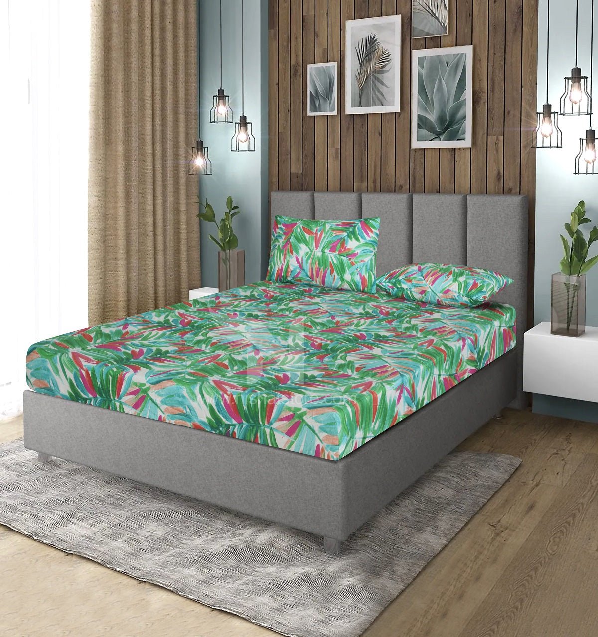 Fitted Double Bed Sheet DS# 421 - Nishat Creative Store