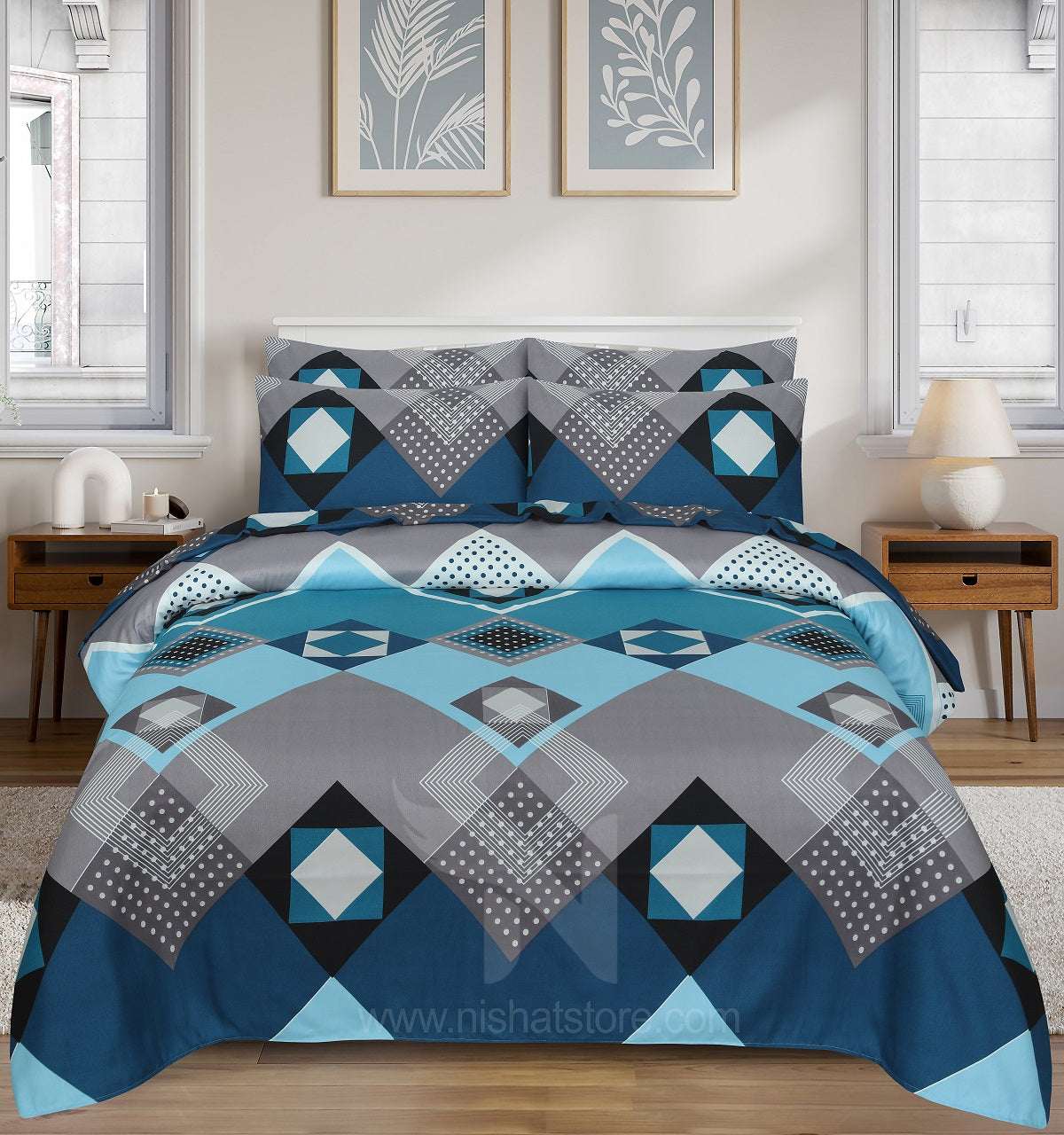 Floral Quilt Cover 6 Pcs Design 219 - Nishat Creative Store