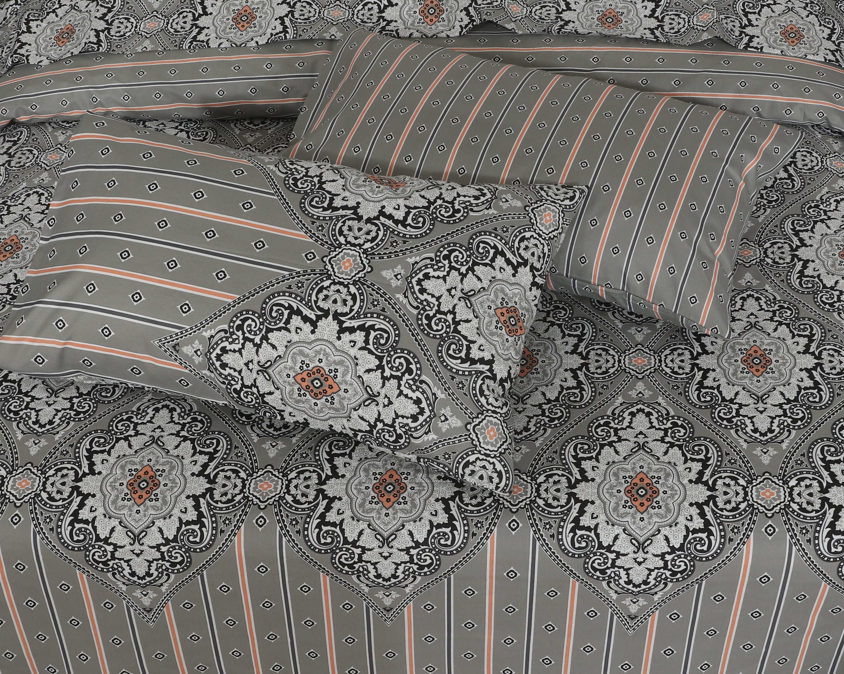 Floral Reversible Cotton Quilt Cover 6 Pcs Design 197 - Nishat Creative Store