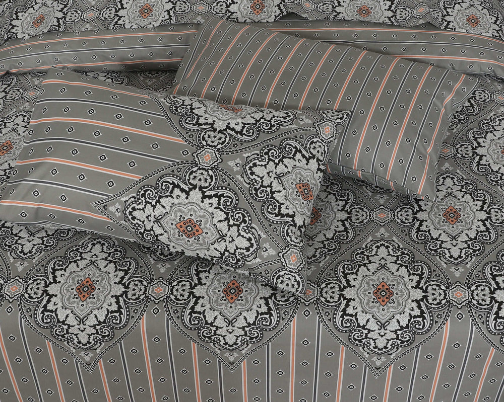 Floral Reversible Cotton Quilt Cover 6 Pcs Design 197 - Nishat Creative Store