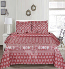 Floral Reversible Cotton Quilt Cover 6 Pcs Design 203 - Nishat Creative Store