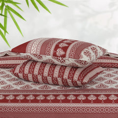 Floral Reversible Cotton Quilt Cover 6 Pcs Design 204 - Nishat Creative Store
