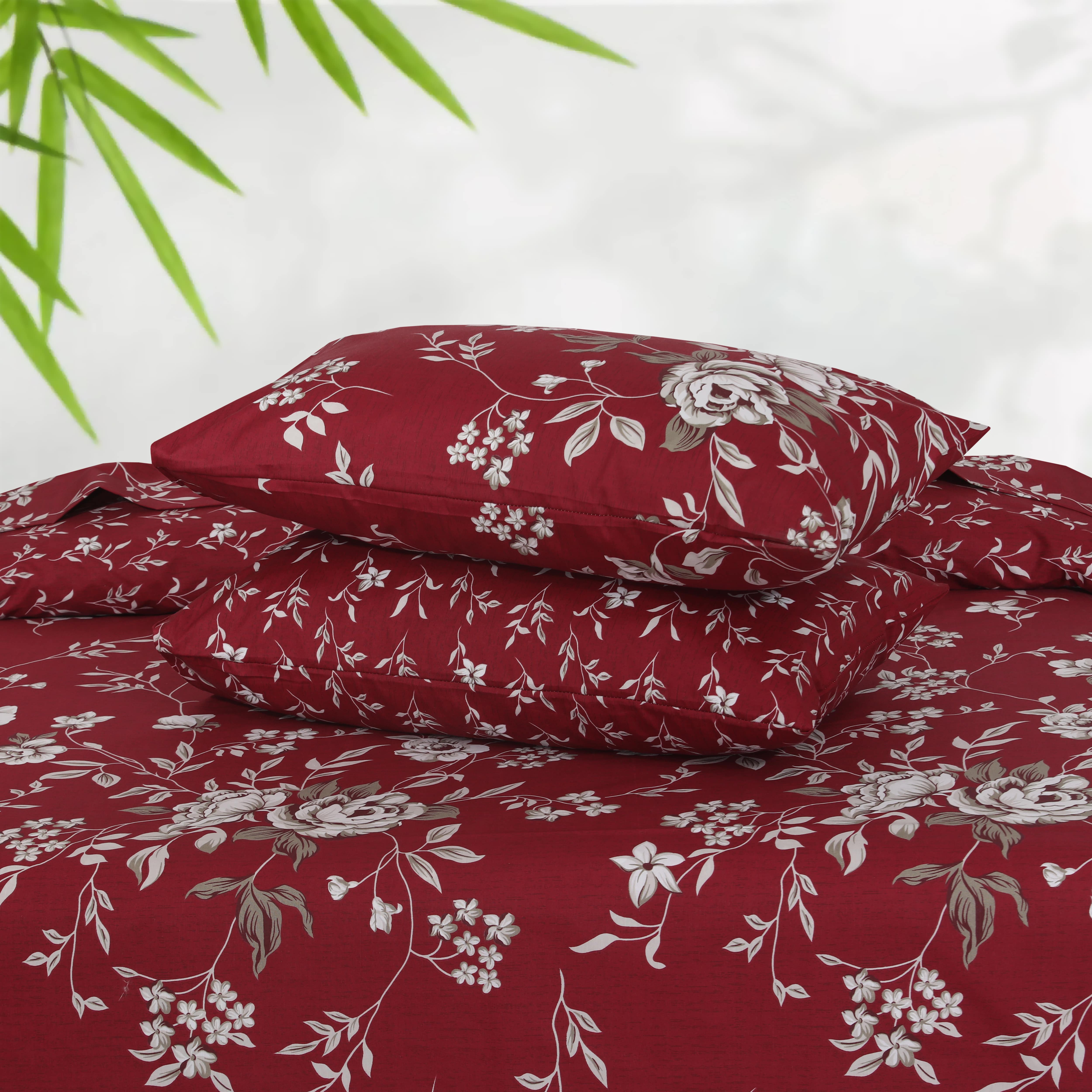 Floral Reversible Cotton Quilt Cover 6 Pcs Design 205 - Nishat Creative Store