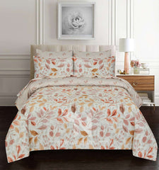 Floral Reversible Cotton Quilt Cover 6 Pcs Design 206 - Nishat Creative Store
