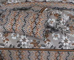 Floral Reversible Cotton Quilt Cover 6 Pcs Design 208 - Nishat Creative Store