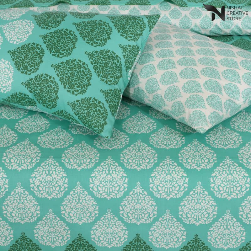 Floral Reversible Cotton Quilt Cover Set 6 Pcs Designs 183 - Nishat Creative Store