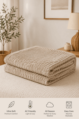 Fluffy Stripe Ac Blanket Double NCS 206 - Nishat Creative Store