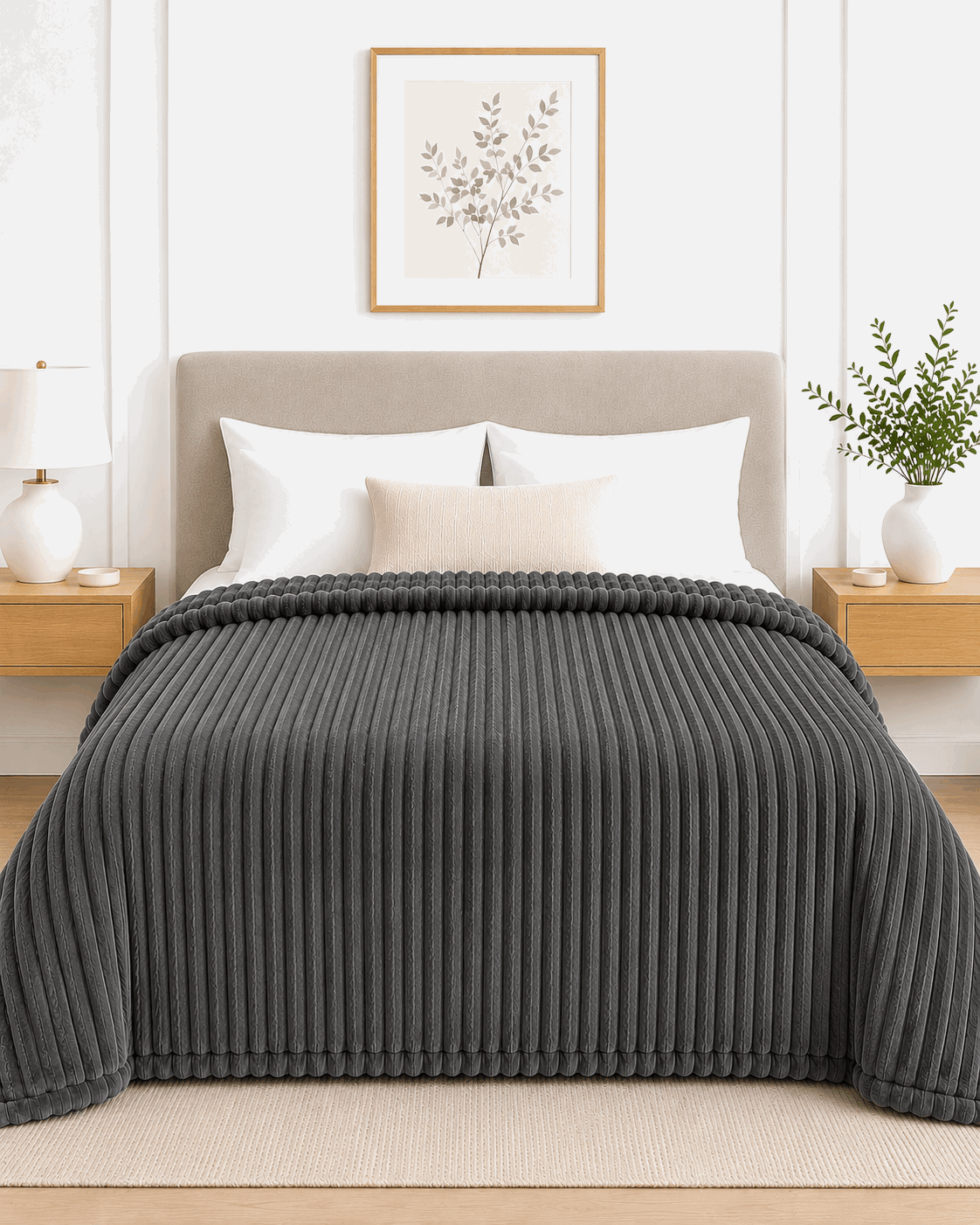 Fluffy Stripe Ac Blanket Double NCS 209 - Nishat Creative Store
