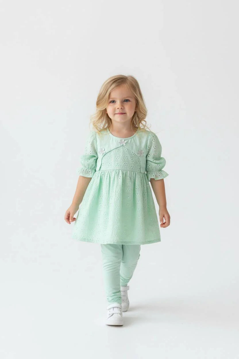 Girl Chikankari Frock 2Pcs