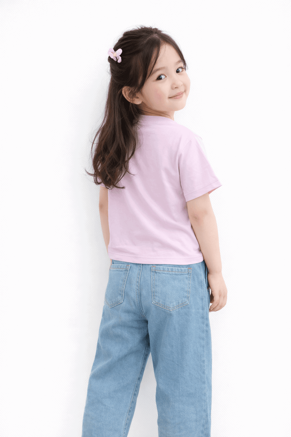 Girls Casual Bunny Print Outfit T-Shirt & Jeans