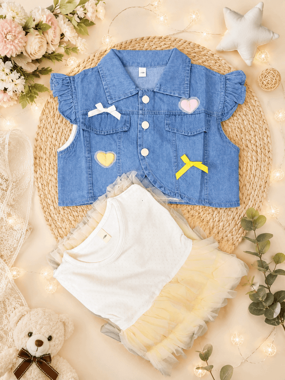 Girls Denim Jacket Frock