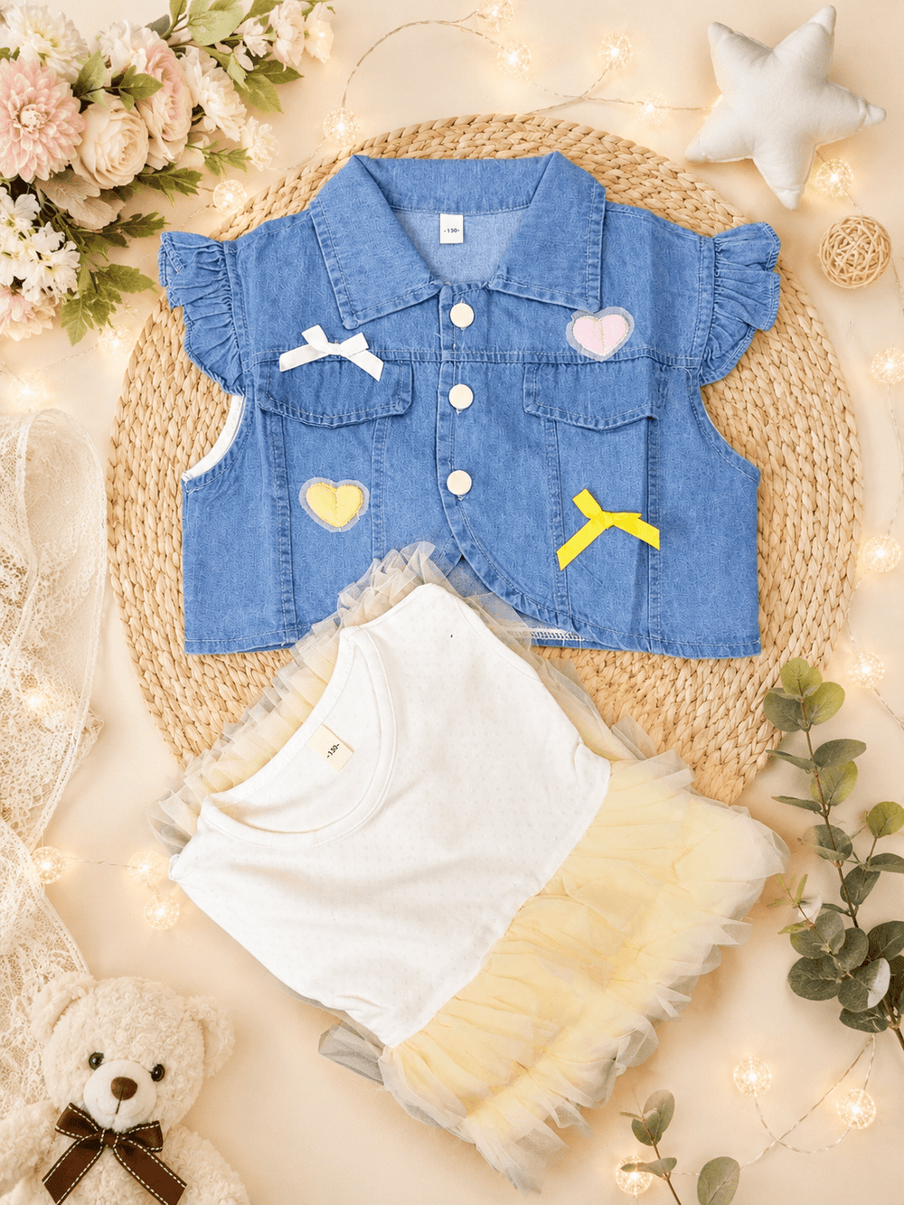 Girls Denim Jacket Frock
