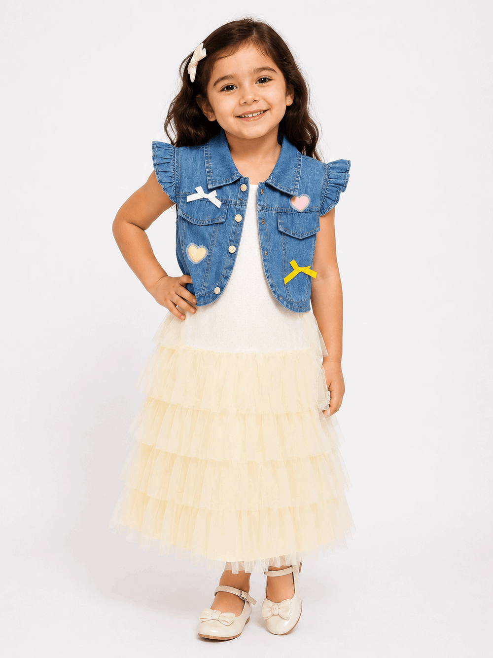Girls Denim Jacket Frock