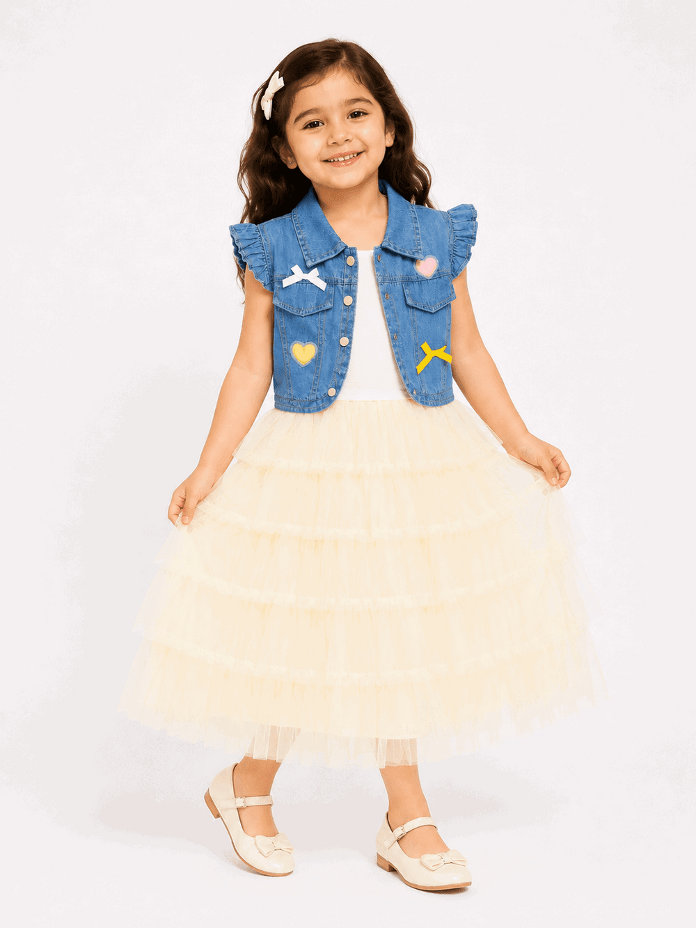 Girls Denim Jacket Frock