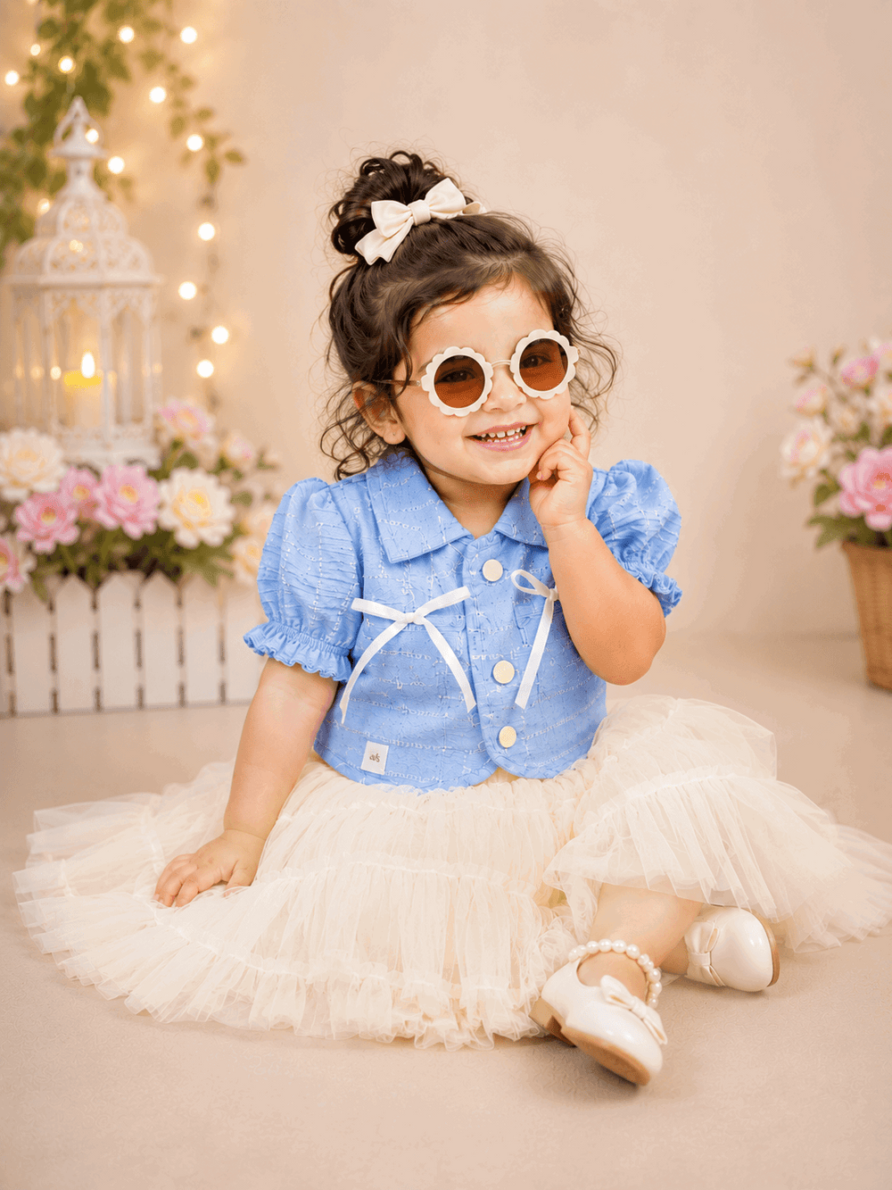 Girls Denim Jacket Star Frock