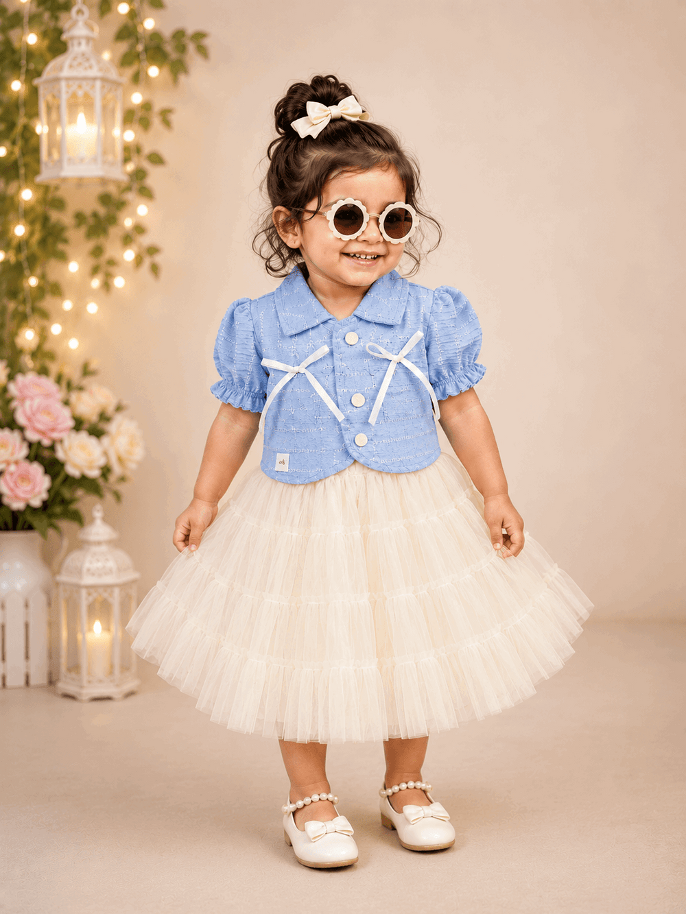 Girls Denim Jacket Star Frock