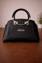 Gloria Heart-Accent Black Top-Handle Handbag - Nishat Creative Store