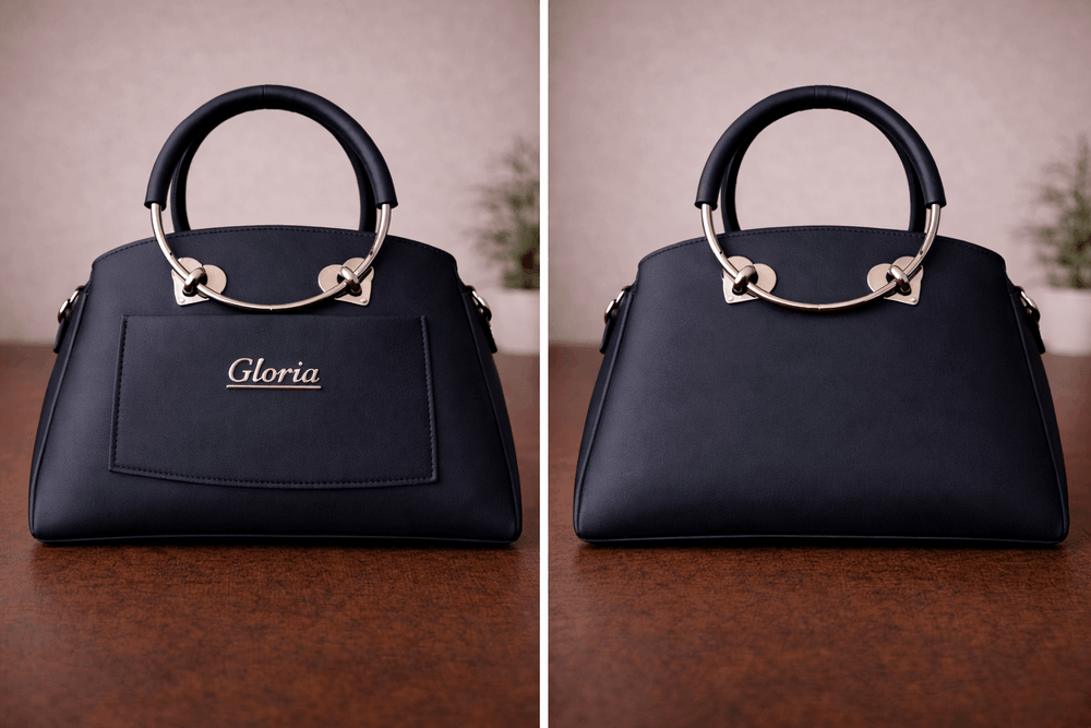 Gloria Heart-Accent Blue Top-Handle Handbag - Nishat Creative Store