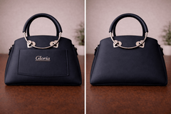 Gloria Heart-Accent Blue Top-Handle Handbag - Nishat Creative Store