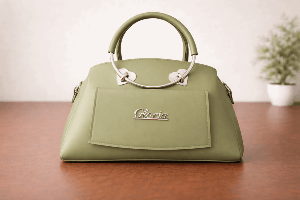 Gloria Heart-Accent Green Top-Handle Handbag - Nishat Creative Store