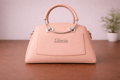 Gloria Heart-Accent Pink Top-Handle Handbag - Nishat Creative Store