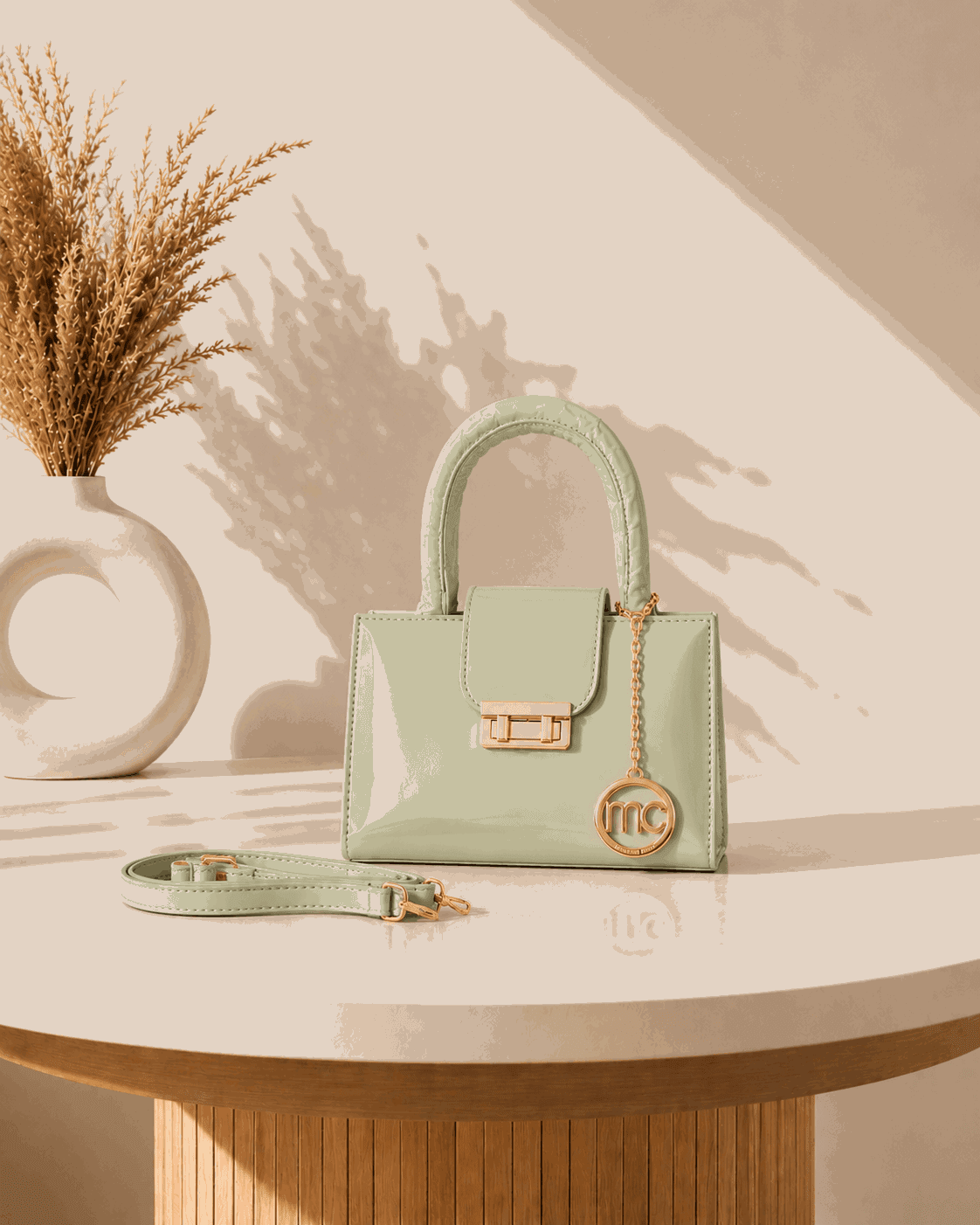 Glossy Charm Top Handle Bag - Nishat Creative Store