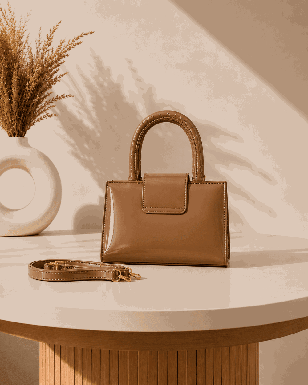 Glossy Charm Top Handle Bag - Nishat Creative Store