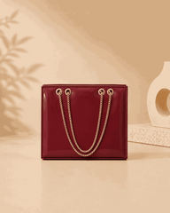Glossy Tote Bag with Gold Chain - Nishat Creative Store