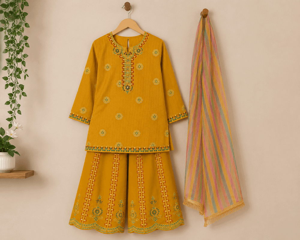 Golden Charm Embroidered Suit