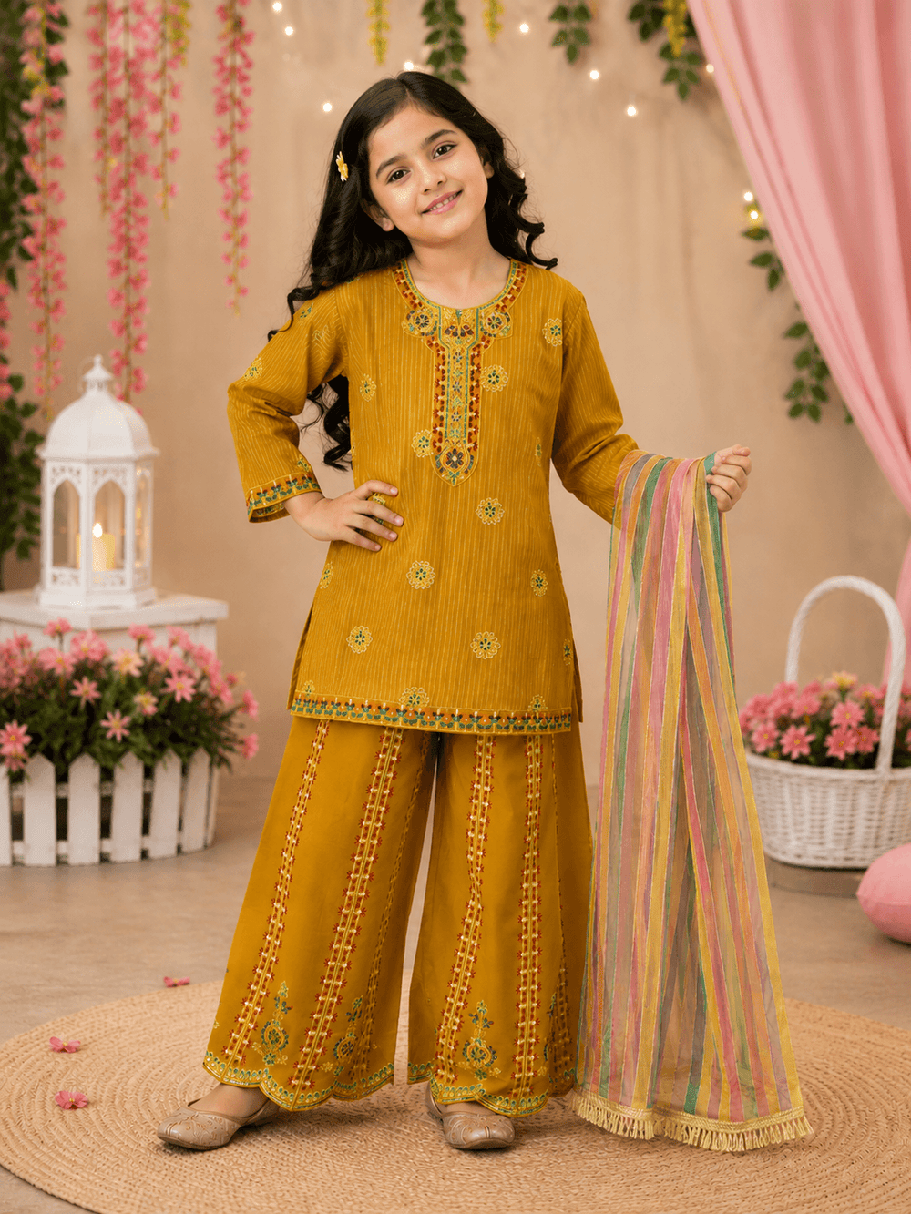 Golden Charm Embroidered Suit