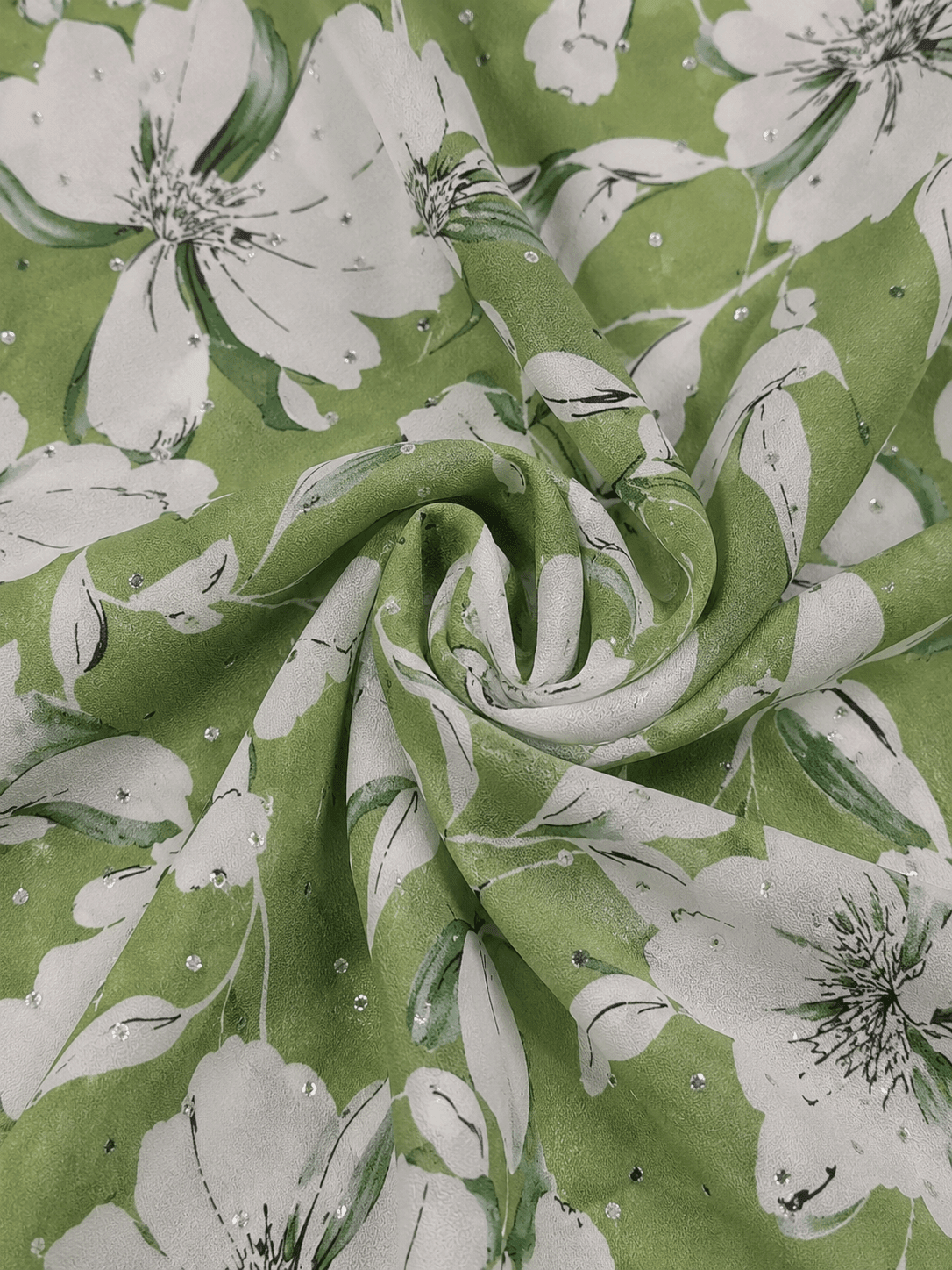 Green Floral Printed Shirt - Nishat Creative Store