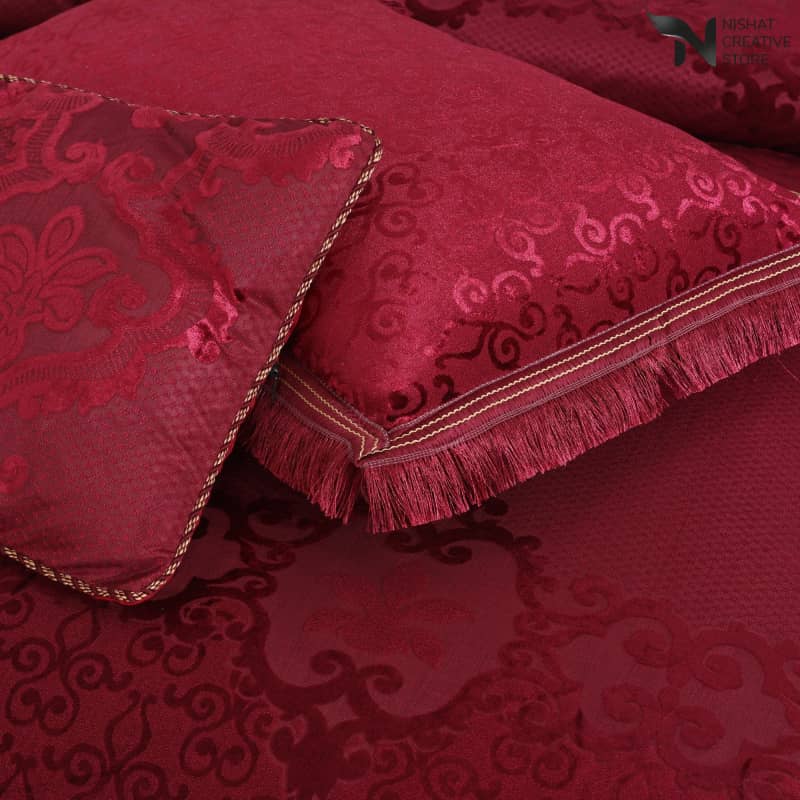 Heavy Palachi & Leather Bed Sheet Set – 4 Pcs Design Code 548 - Nishat Creative Store